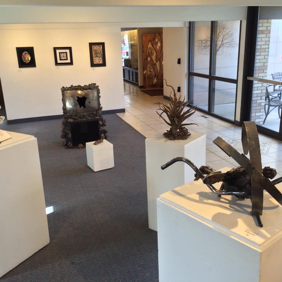 Image of the Art Center gallery with CMU student work